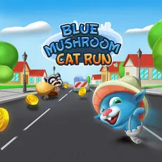 Play Blue Mushroom Cat Run game